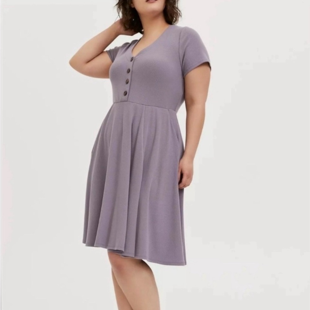 Torrid Lavender Button-Front Midi Dress